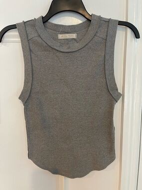 We The Free Kate Tank - Gray Ribbed Crewneck Tank